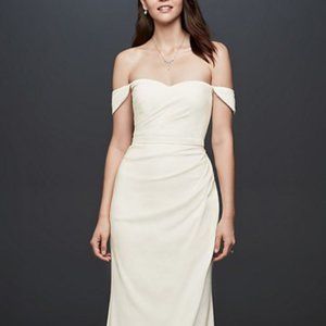 David's Bridal Off-the-Shoulder Wedding Dress